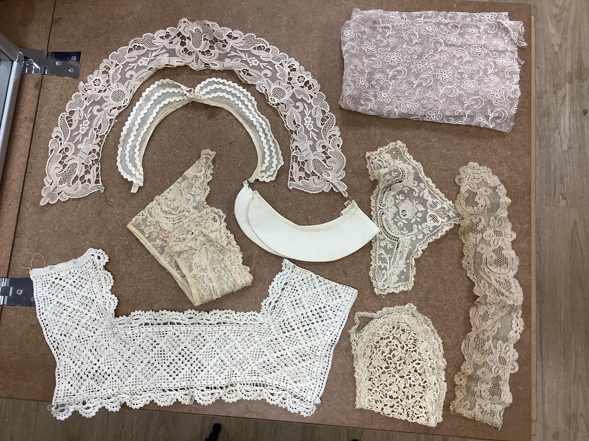 A collection of lace collars and trimmings